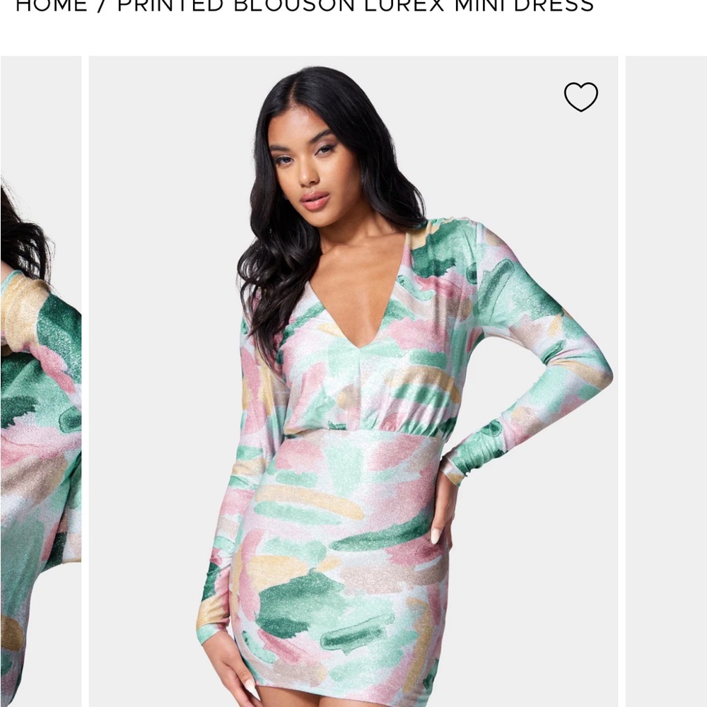 bebe Multicolor Lurex Mini Dress